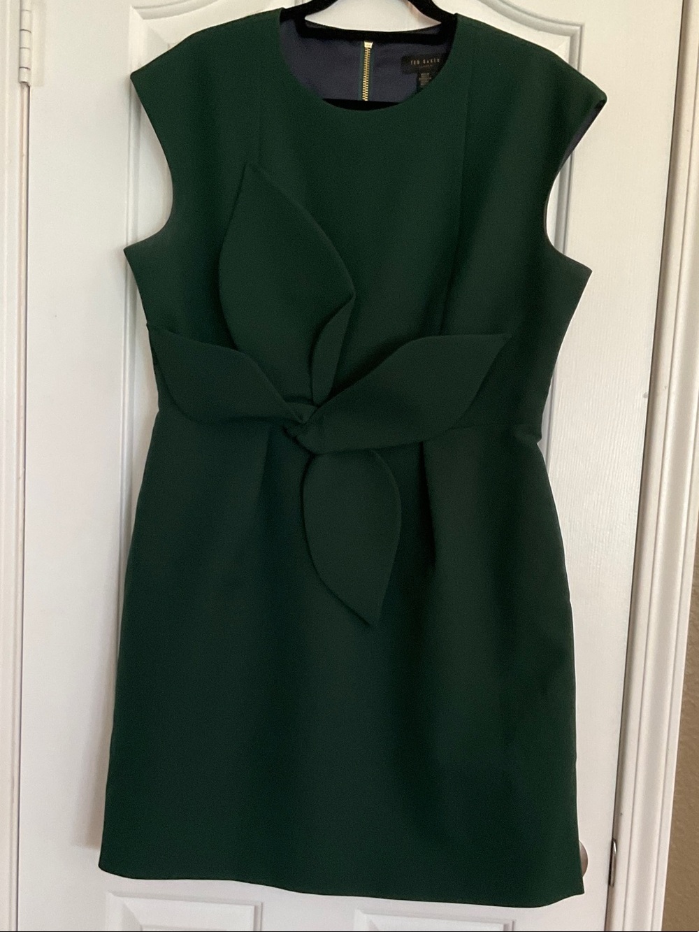 Ted Baker Dark Green Polly Structured Bow Minidress
